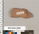 Terracotta fragment of a pot; unglazed on the inside, Terracotta, Greek, Attic