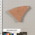 Terracotta fragment of an amphora (jar), Terracotta, Greek, Attic