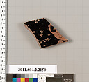 Terracotta fragment of a pot, Terracotta, Greek, Attic