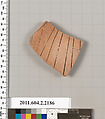 Terracotta fragment of a pot; unglazed on the inside, Terracotta, Greek, Attic