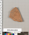 Terracotta fragment of a pot; unglazed on the inside, Terracotta, Greek, Attic