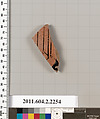 Terracotta fragment of a pot; unglazed on the inside, Terracotta, Greek, Attic