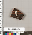 Terracotta fragment of a pot; glazed on the inside, Terracotta, Greek, Attic