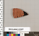 Terracotta fragment of a pot; unglazed on the inside, Terracotta, Greek, Attic