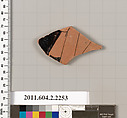 Terracotta fragment of a pot; unglazed on the inside, Terracotta, Greek, Attic