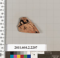 Terracotta fragment of a pot; unglazed on the inside, Terracotta, Greek, Attic