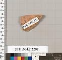 Terracotta fragment of a pot; unglazed on the inside, Terracotta, Greek, Attic