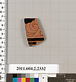 Terracotta fragment of a skyphos (deep drinking cup), Terracotta, Greek, Attic