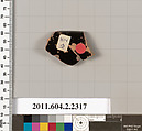 Terracotta fragment of a rhyton (vase for libations and drinking), Terracotta, Greek, Attic