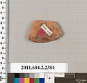 Terracotta fragment of an undetermined shape, Terracotta, Greek, Attic