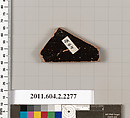 Terracotta fragment of a pot; glazed on the inside, Terracotta, Greek, Attic