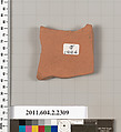 Terracotta fragment of a pot; unglazed on the inside, Terracotta, Greek, Attic