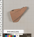 Terracotta fragment of a pot; unglazed on the inside, Terracotta, Greek, Attic