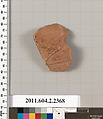 Terracotta fragment of an undetermined shape, Terracotta, Greek, Attic