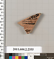 Terracotta fragment from a pot, Terracotta, Greek, Attic