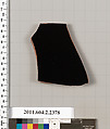 Terracotta fragment of a lid, Terracotta, Greek, Attic