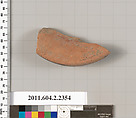 Terracotta fragment of an undetermined shape, Terracotta, Greek, Attic