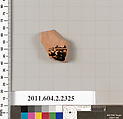 Terracotta fragment of a skyphos (deep drinking cup)?, Terracotta, Greek, Attic
