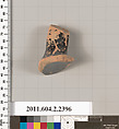 Terracotta fragment of a skyphos (deep drinking cup)?, Terracotta, Greek, Attic