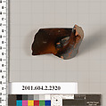 Terracotta fragment of a skyphos (deep drinking cup), Terracotta, Greek, Attic
