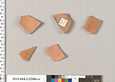 Terracotta fragments of pots; unglazed on the inside, Terracotta, Greek, Attic