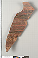Terracotta fragment of a column-krater (bowl for mixing wine and water), Terracotta, Greek, Attic