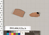 Terracotta fragments of a pyxis (box), Terracotta, Greek, Attic