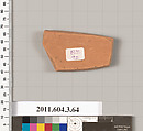 Terracotta fragment of an amphora (jar), Terracotta, Greek, Attic