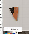 Terracotta fragment of an lekythos (oil flask)?, Terracotta, Greek, Attic