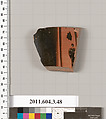 Terracotta fragment of an amphora (jar), Attributed to the Michigan Painter [DvB], Terracotta, Greek, Attic