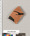 Terracotta fragment of an amphora (jar), Terracotta, Greek, Attic