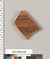 Terracotta fragment of an amphora (jar), Terracotta, Greek, Attic