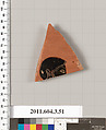 Terracotta fragment of an amphora (jar), Terracotta, Greek, Attic