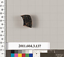 Terracotta fragment from an undetermined shape, Terracotta, Greek, Attic