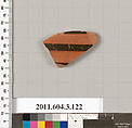 Terracotta fragment of an amphora (jar), Terracotta, Greek, Attic