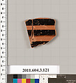Terracotta fragment of an amphora (jar), Terracotta, Greek, Attic
