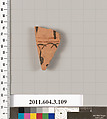 Terracotta fragment of an amphora (jar), Terracotta, Greek, Attic