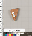 Terracotta fragment of an amphora (jar), Terracotta, Greek, Attic