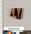 Terracotta fragment of an amphora (jar), Terracotta, Greek, Attic