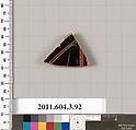 Terracotta fragment of an amphora (jar), Terracotta, Greek, Attic