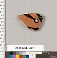 Terracotta fragment of an amphora (jar), Terracotta, Greek, Attic