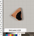 Terracotta fragment of a neck-amphora of Nicosthenic shape (jar), Terracotta, Greek, Attic