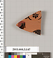 Terracotta fragment of an amphora (jar), Terracotta, Greek, Attic