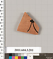 Terracotta fragment of a neck-amphora (jar), Terracotta, Greek, Attic