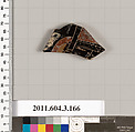 Terracotta fragment of an amphora (jar), Terracotta, Greek, Attic