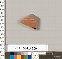 Terracotta fragment of a neck-amphora of Nicosthenic shape (jar), Terracotta, Greek, Attic