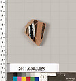 Terracotta fragment of an amphora (jar), Terracotta, Greek, Attic