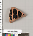 Terracotta fragment of an amphora (jar), Terracotta, Greek, Attic