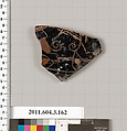 Terracotta fragment of an amphora (jar), Terracotta, Greek, Attic