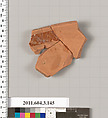 Terracotta fragment of an amphora (jar), Terracotta, Greek, Attic